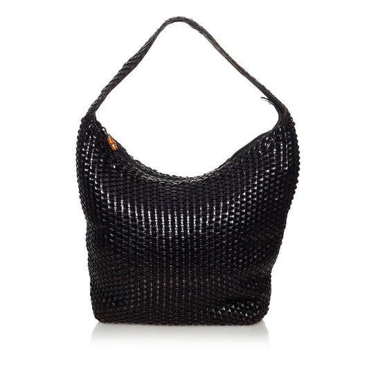 Gucci Bamboo Weaved Leather Shoulder Bag (SHG-31075)
