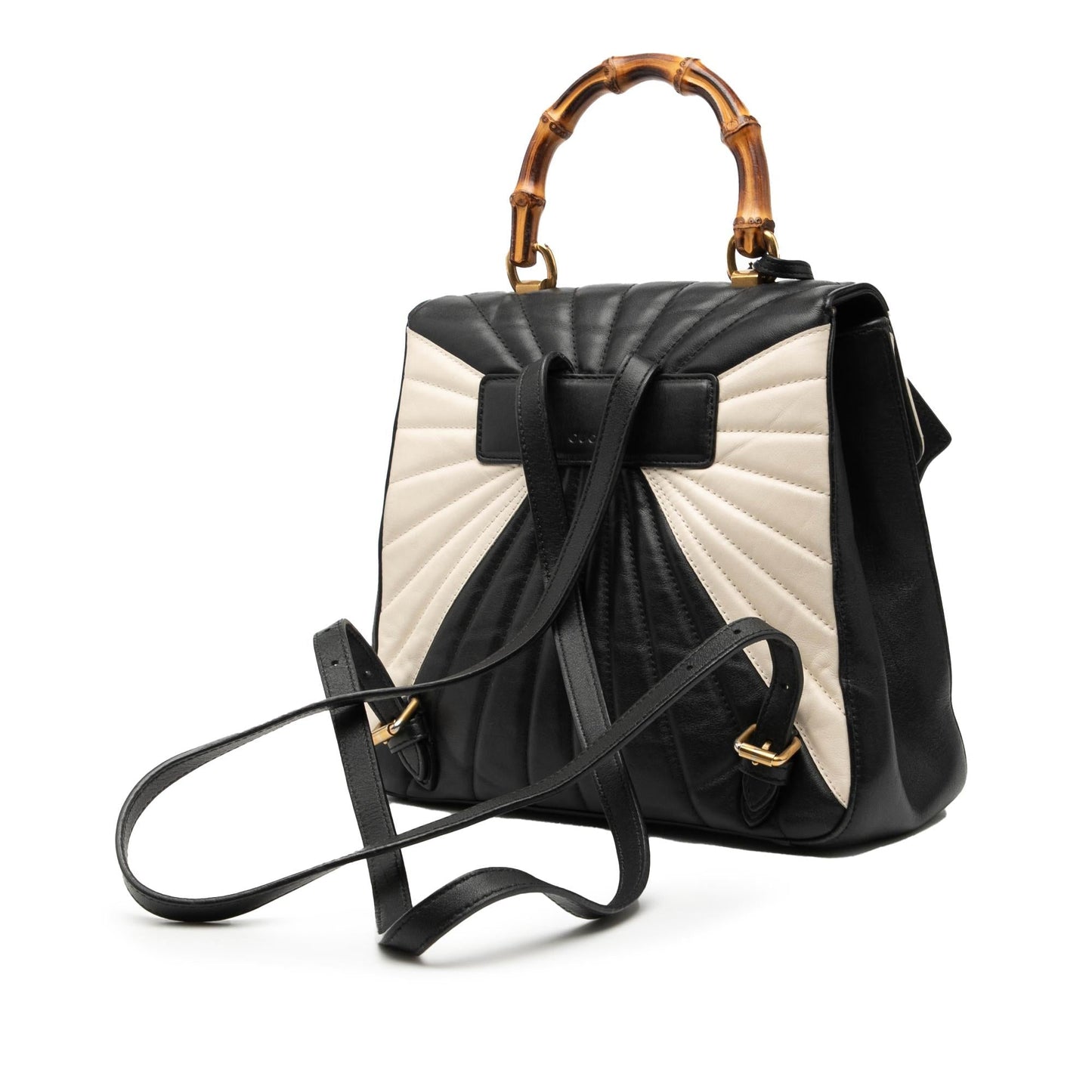 Gucci Bicolor Calfskin Bamboo Trapuntata Queen Margaret Backpack