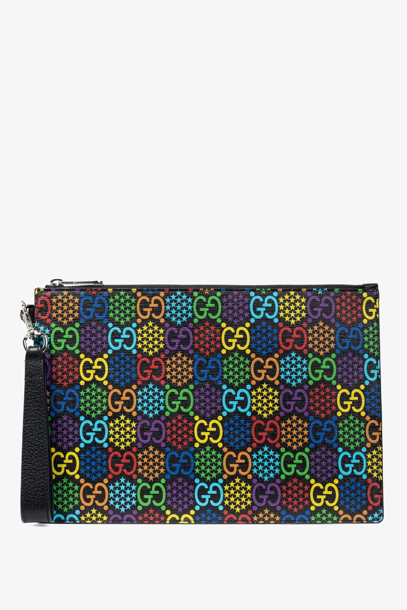 Gucci Lou Monogram Leather Canvas Clutch