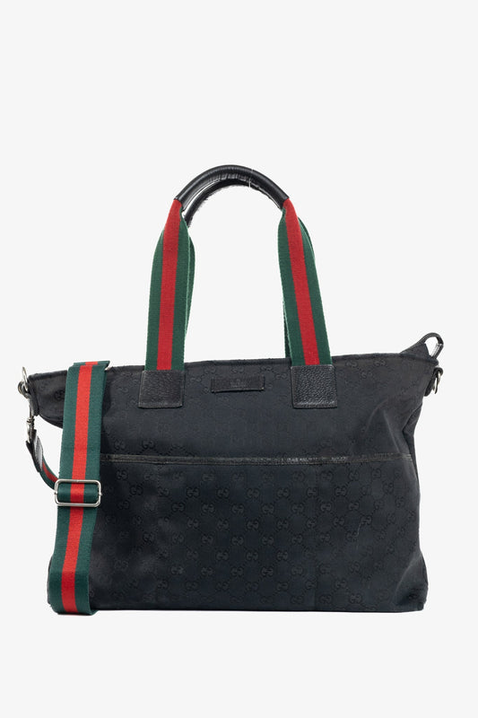 Gucci Monogram Leather Canvas Tote