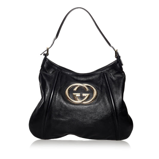 Gucci Britt Leather Shoulder Bag (SHG-30002)