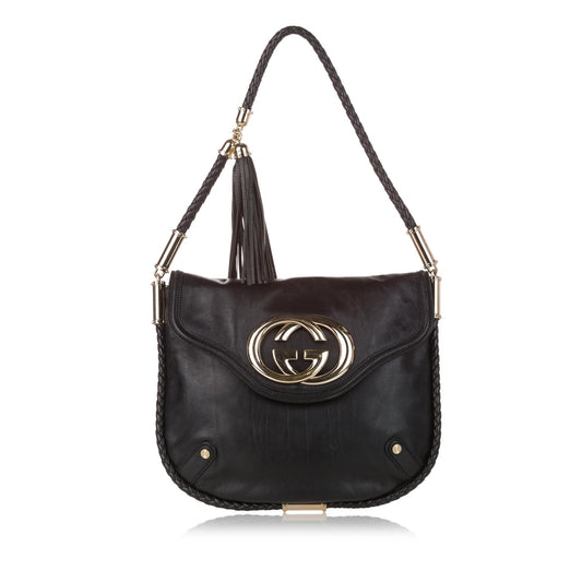 Gucci Britt Leather Shoulder Bag (SHG-31058)