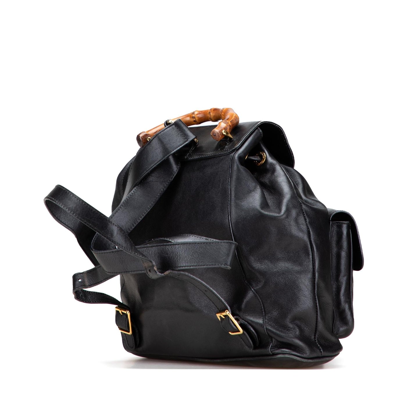 Gucci Calfskin Bamboo Drawstring Backpack