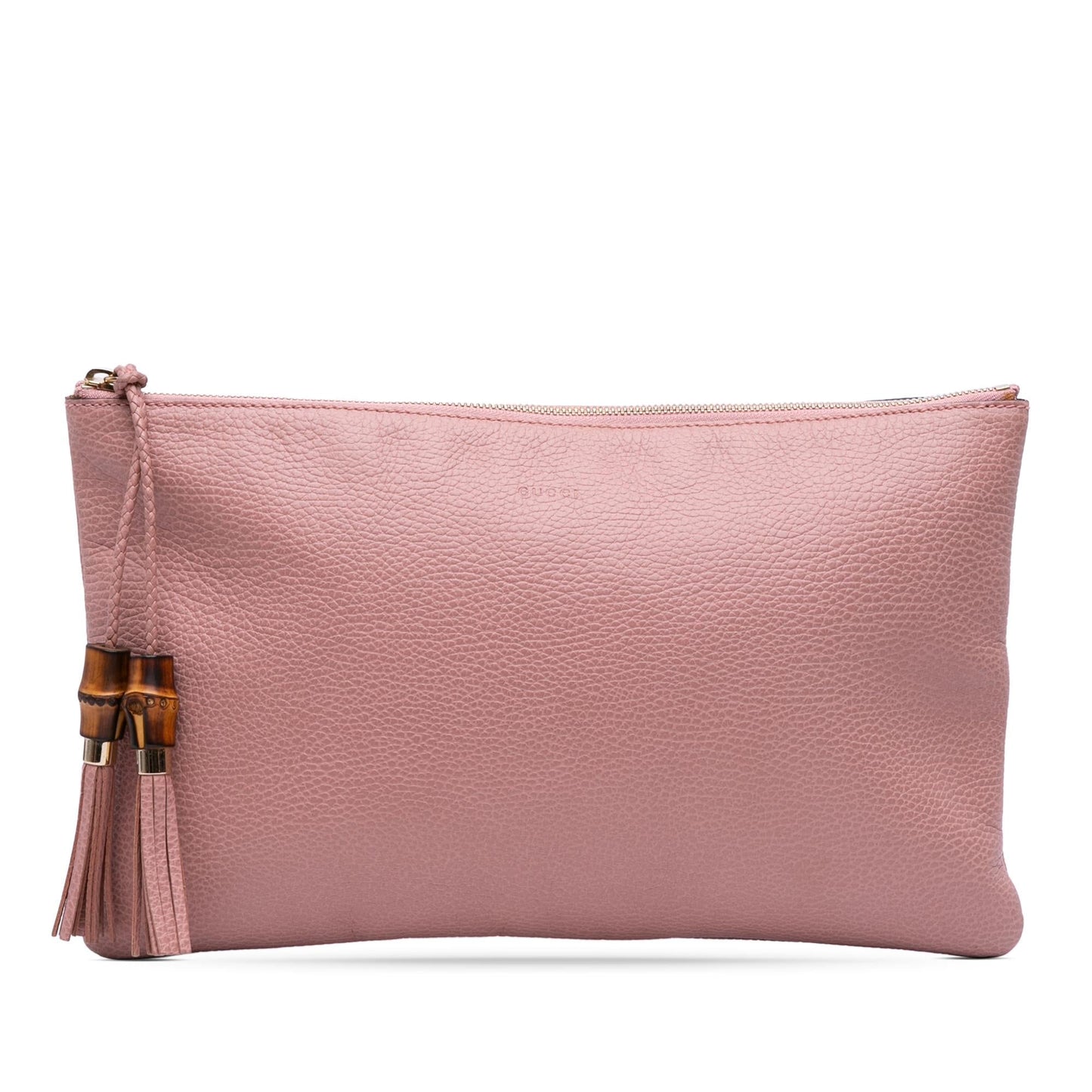 Gucci Calfskin Bamboo Tassel Clutch