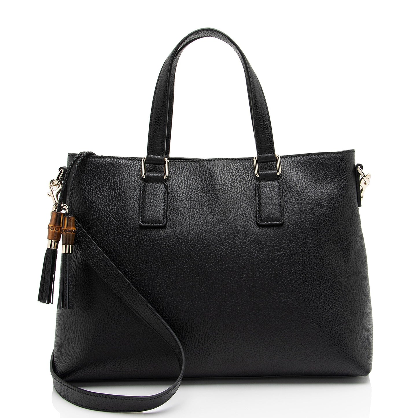 Gucci Calfskin Bamboo Tassel Tote (SHF-gWsjHp)
