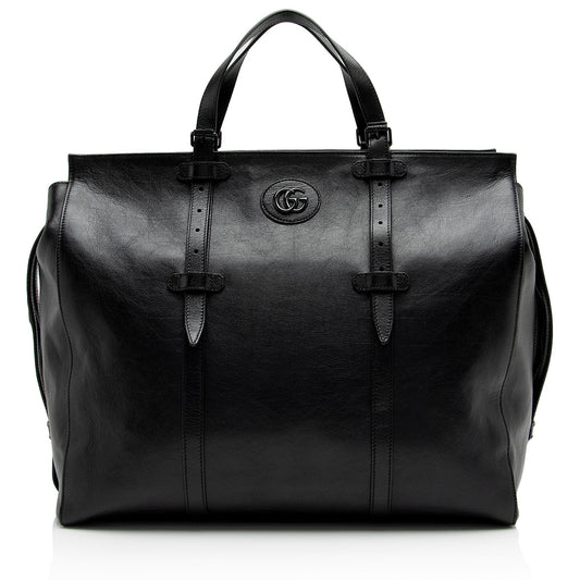Gucci Calfskin GG Marmont Monochrome Large Tote (SHF-sBw4Ey)