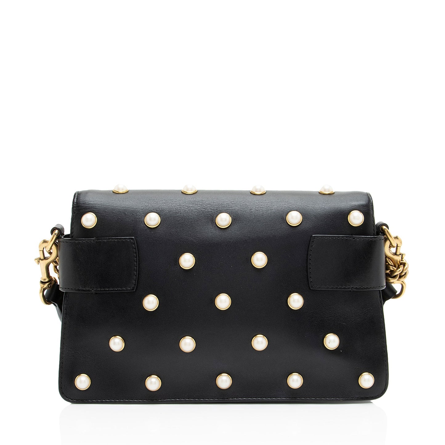 Gucci Calfskin Pearl Bee Broadway Mini Shoulder Bag