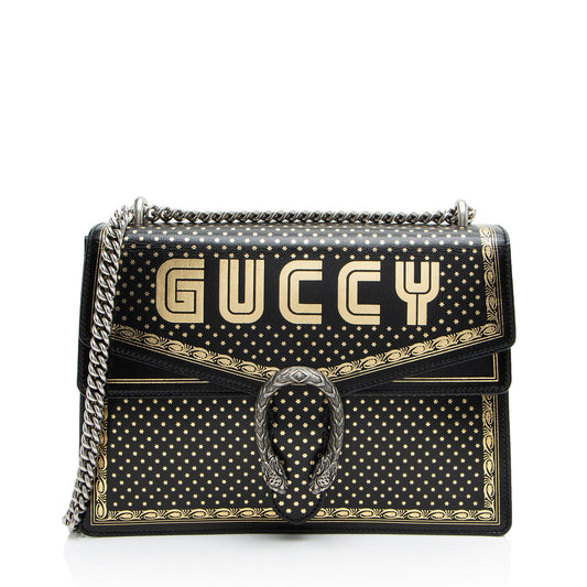 Gucci Calfskin Star Print Guccy Dionysus Large Shoulder Bag