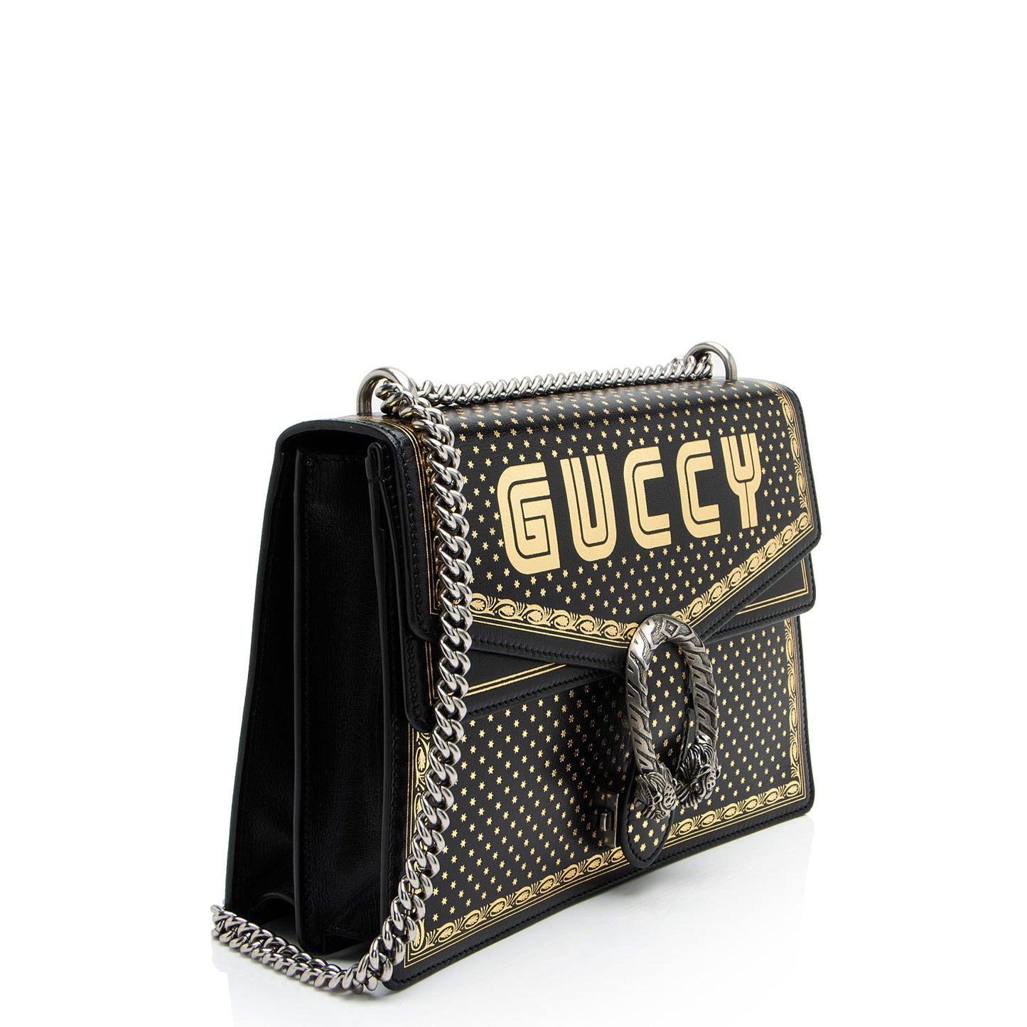 Gucci Calfskin Star Print Guccy Dionysus Large Shoulder Bag