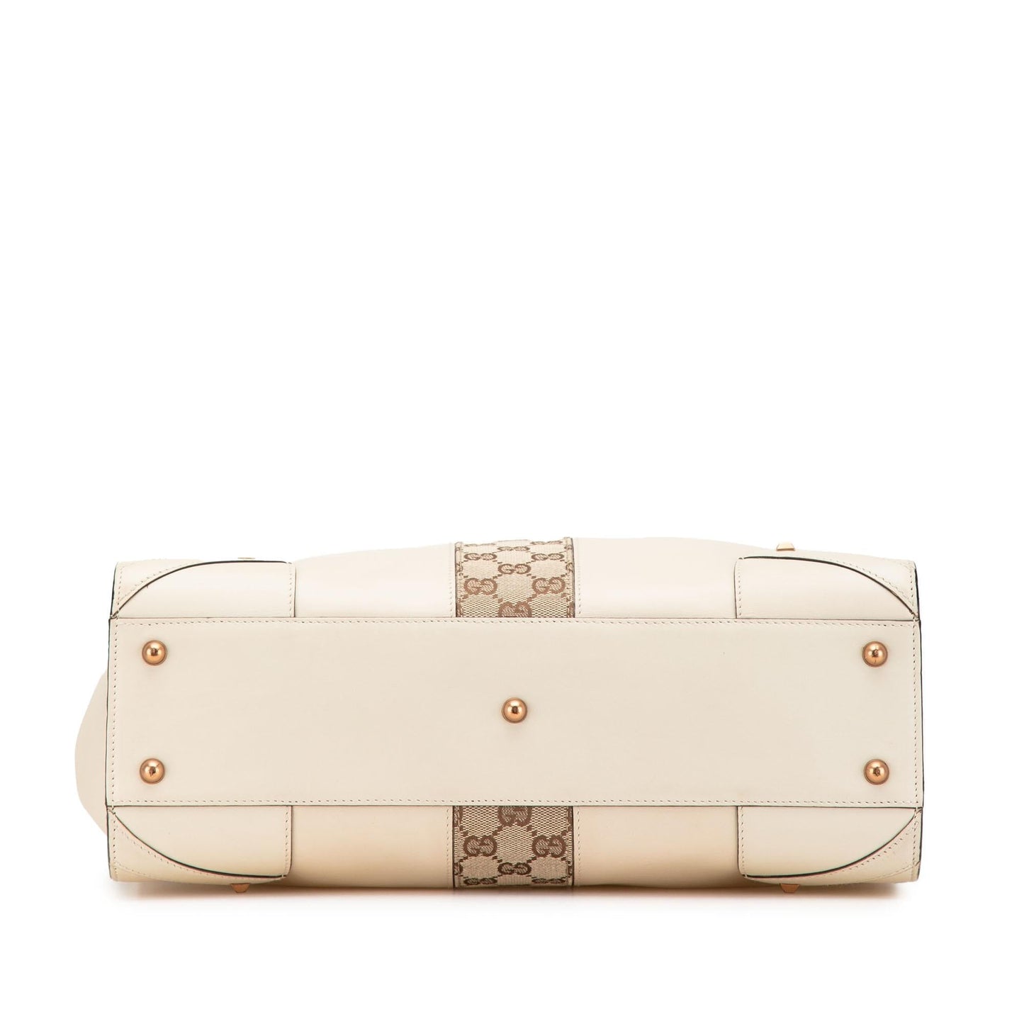 Gucci Calfskin and GG Canvas Nailhead Tote