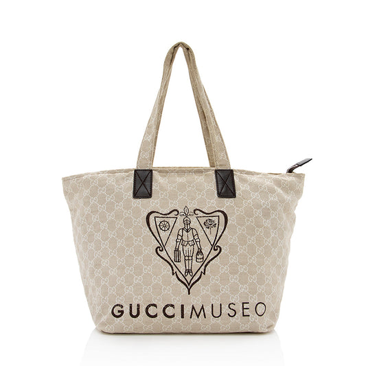 Gucci Leather Canvas Tote