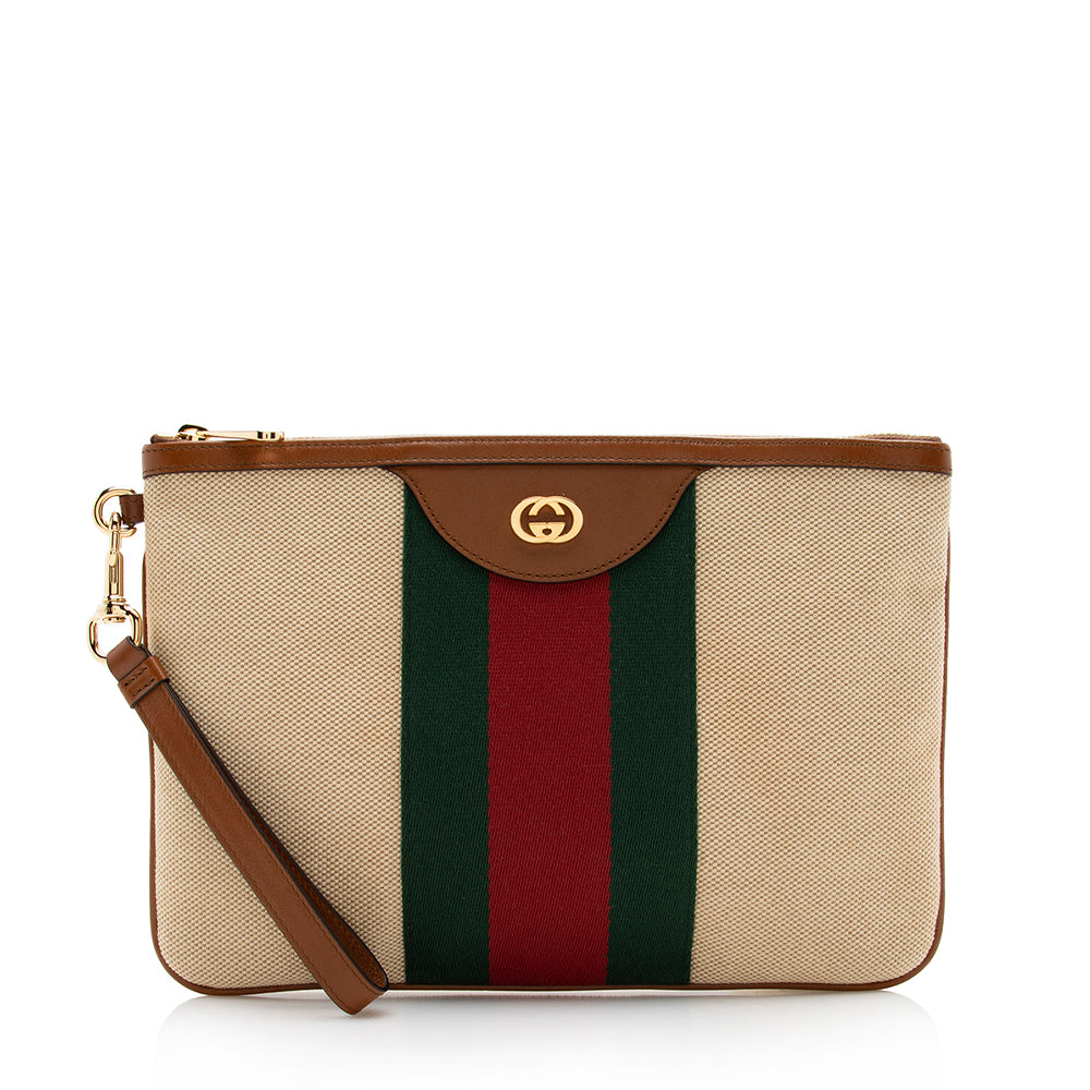 Gucci Canvas Web Wristlet (SHF-16199)