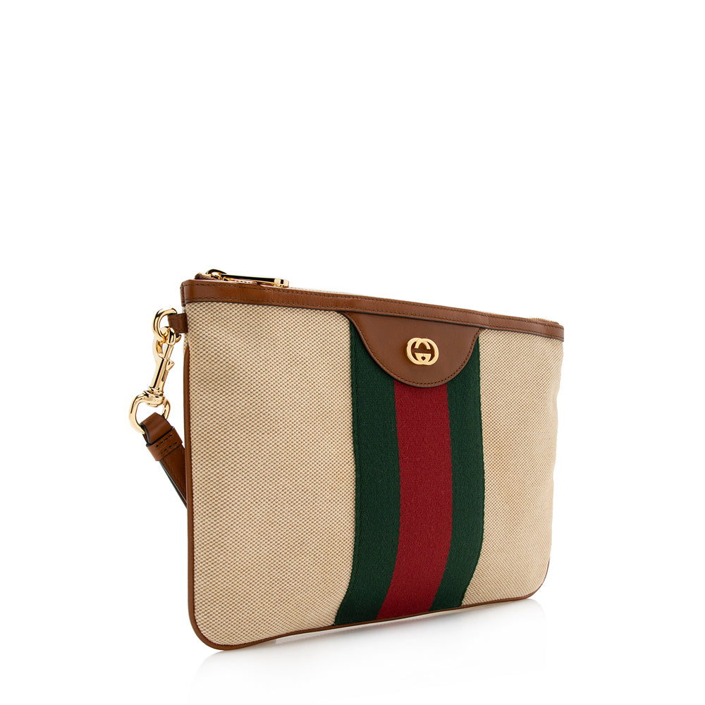 Gucci Canvas Web Wristlet (SHF-16199)