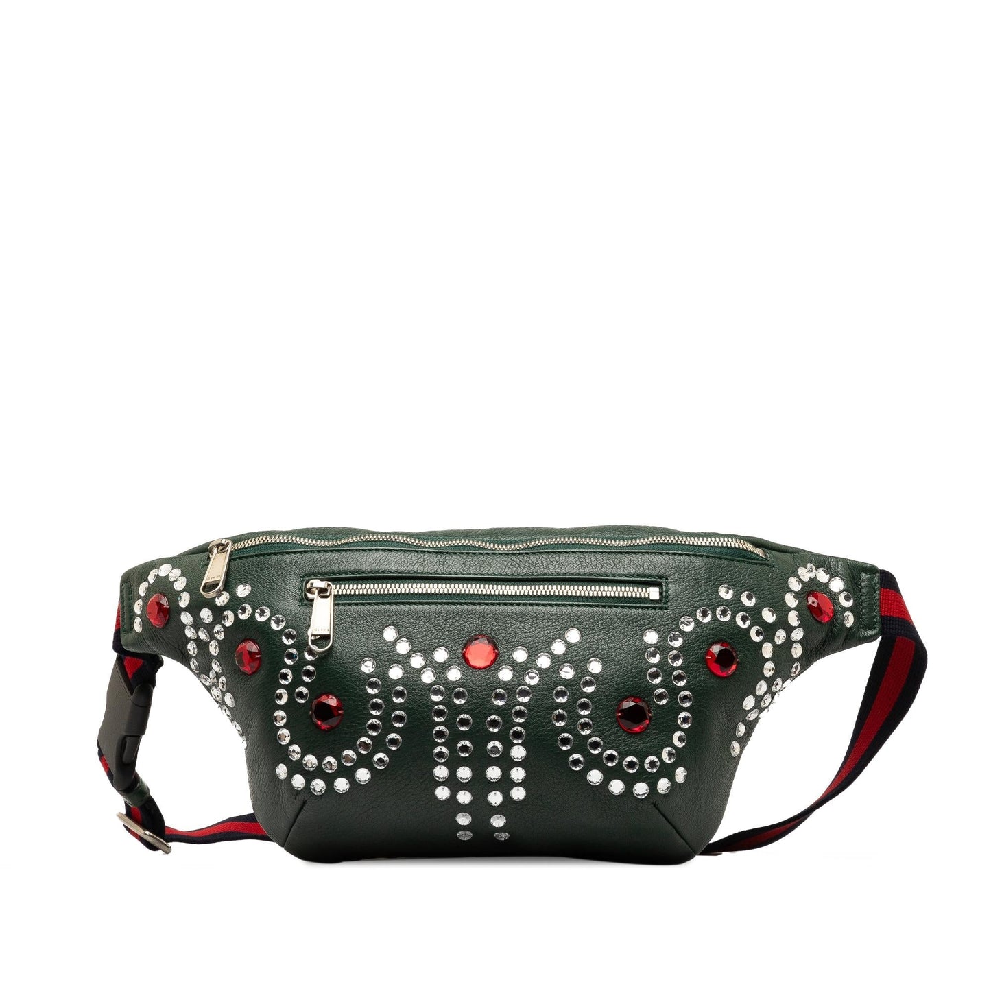 Gucci Crystal Embellished Web Belt Bag (SHG-)