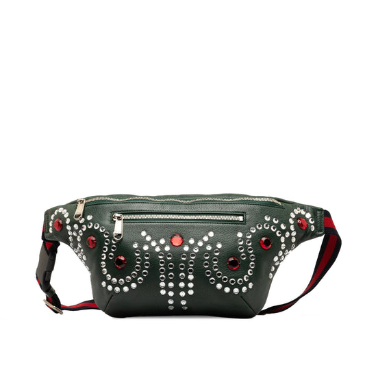 Gucci Crystal Embellished Web Belt Bag (SHG-)