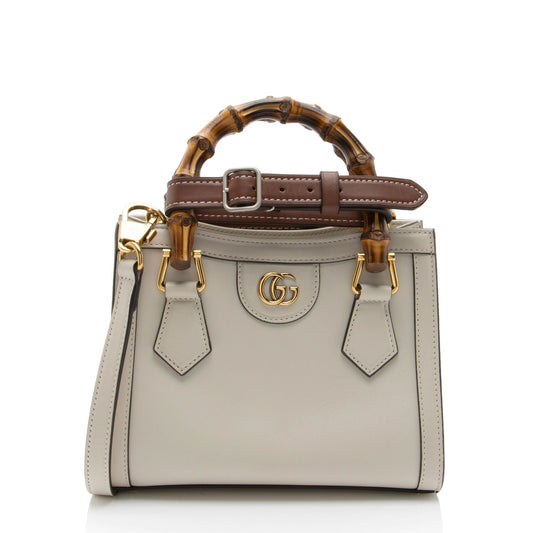 Gucci Cuir Leather Bamboo Diana Mini Tote (SHF-OiQwyN)
