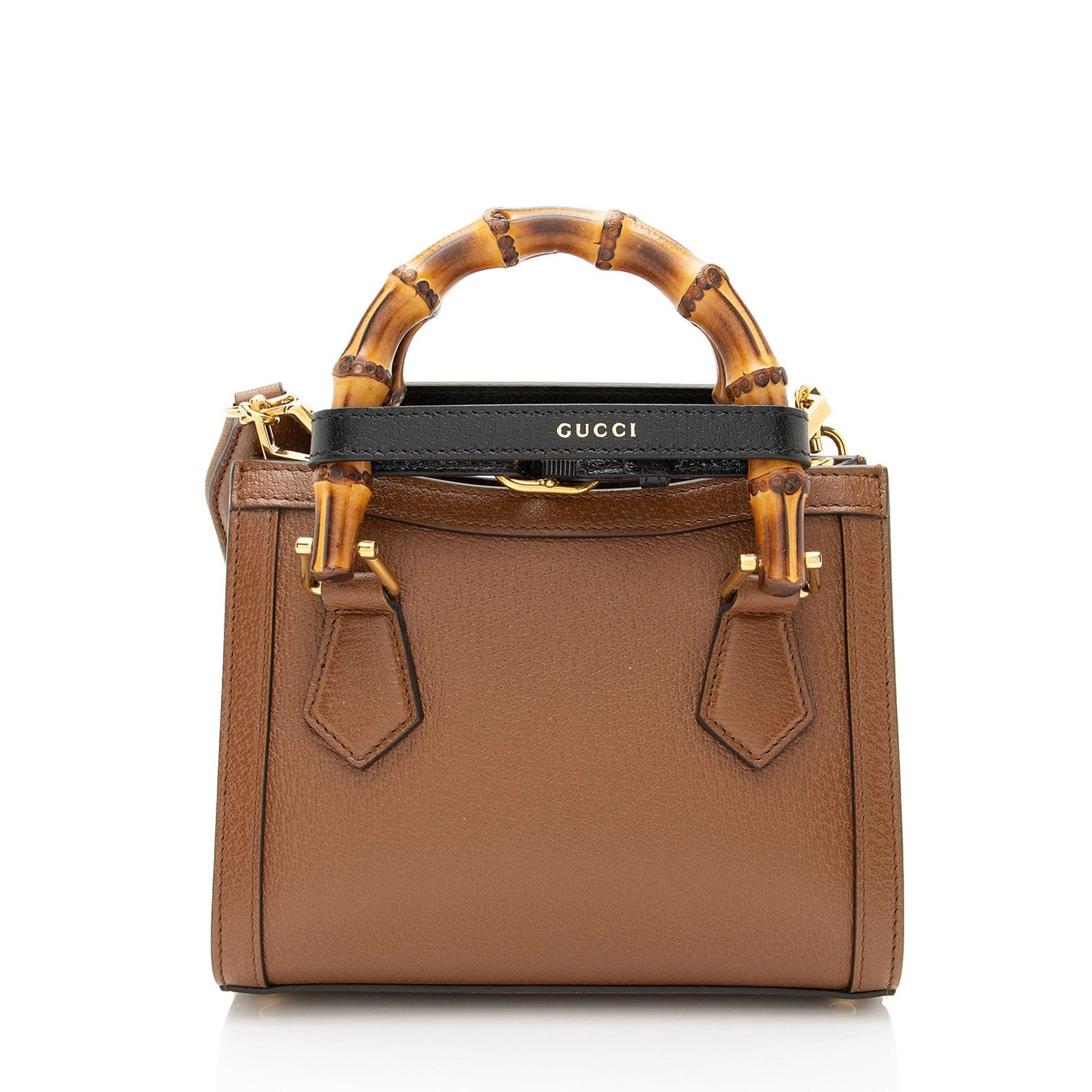 Gucci Cuir Leather Bamboo Diana Mini Tote