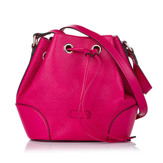 Gucci Diamante Bright Leather Bucket Bag (SHG-37602)