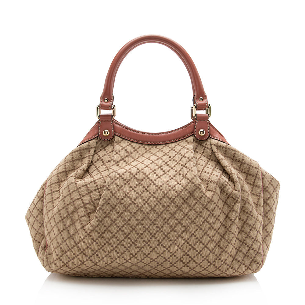Gucci Sukey Leather Canvas Tote Style 5
