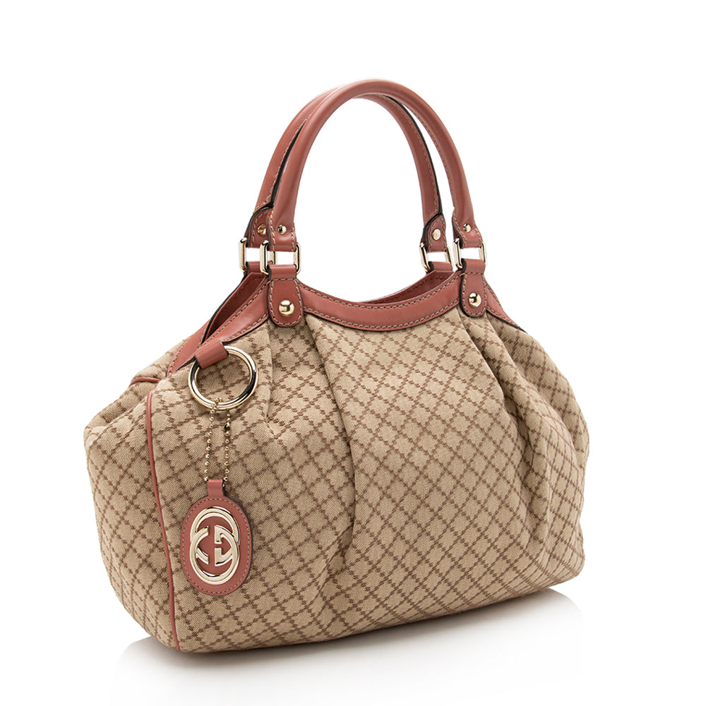 Gucci Sukey Leather Canvas Tote Style 5