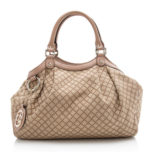 Gucci Diamante Canvas Sukey Medium Tote (SHF-21645)