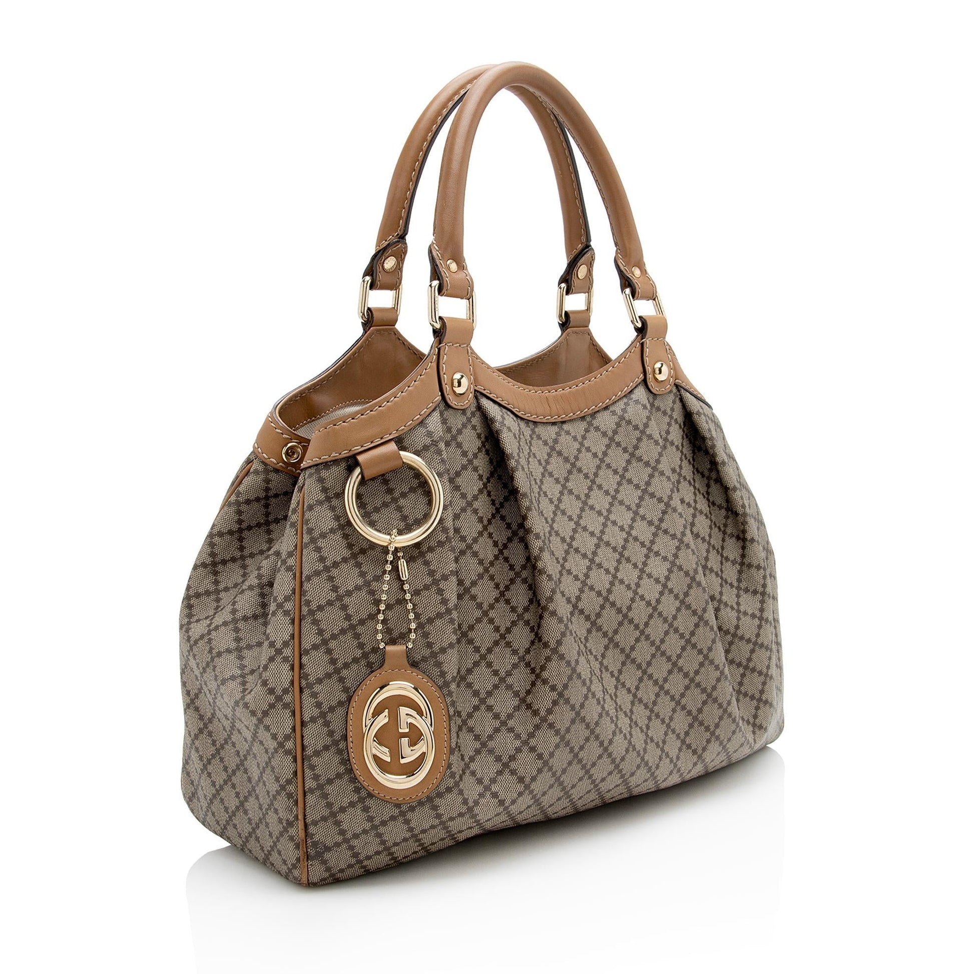 Gucci Diamante Canvas Sukey Medium Tote - FINAL SALE (SHF-22989)