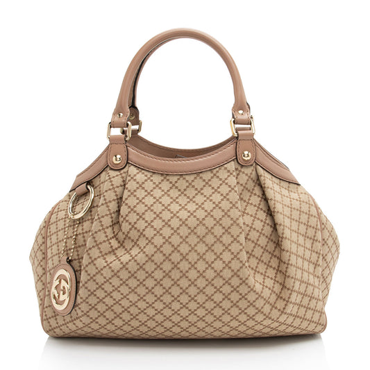 Gucci Diamante Canvas Sukey Medium Tote (SHF-XTmENi)