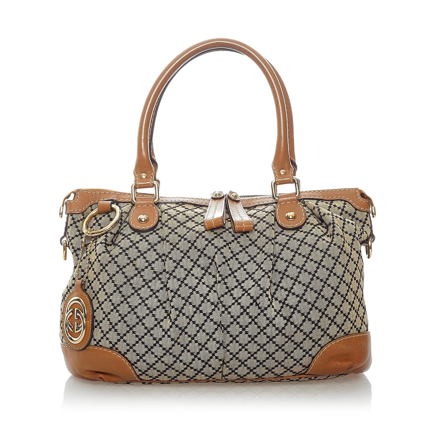 Gucci Diamante Sukey Canvas Satchel (SHG-31083)