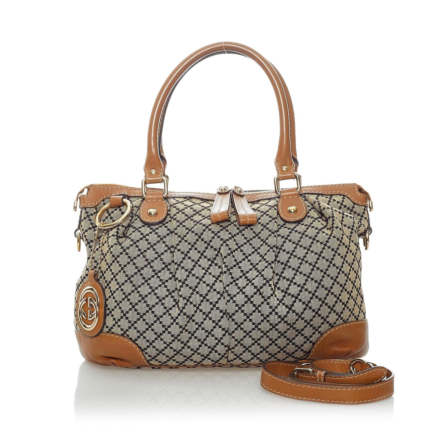 Gucci Diamante Sukey Canvas Satchel (SHG-31083)