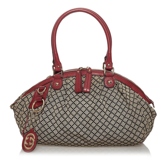 Gucci Diamante Sukey Canvas Satchel (SHG-31216)