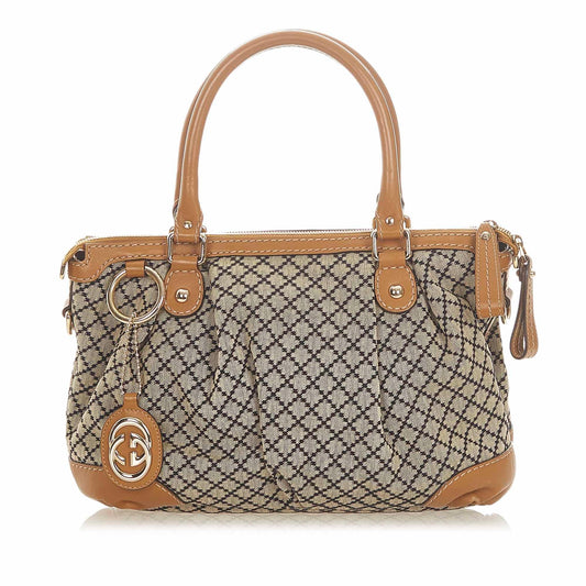 Gucci Diamante Sukey Canvas Satchel (SHG-iZTtvz)