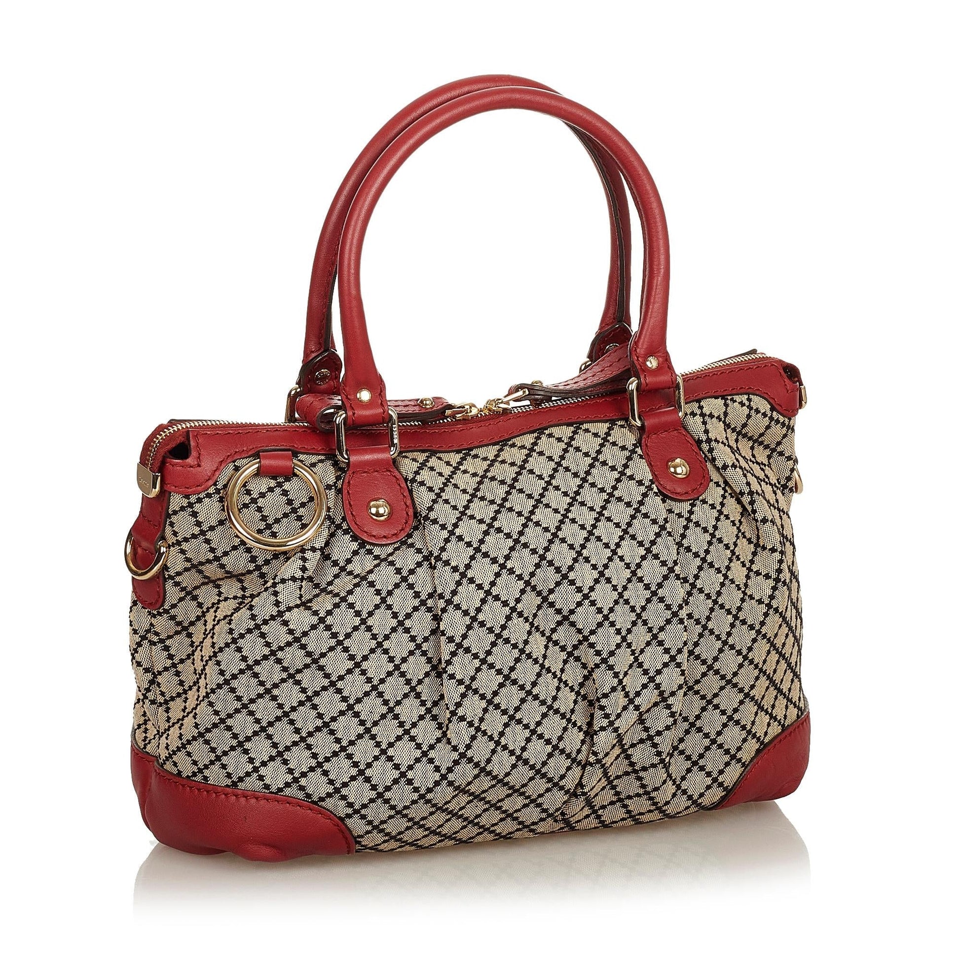 Gucci Diamante Sukey Canvas Satchel (SHG-5dkeD5)