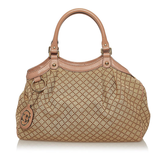 Gucci Diamante Sukey Canvas Tote Bag (SHG-29031)