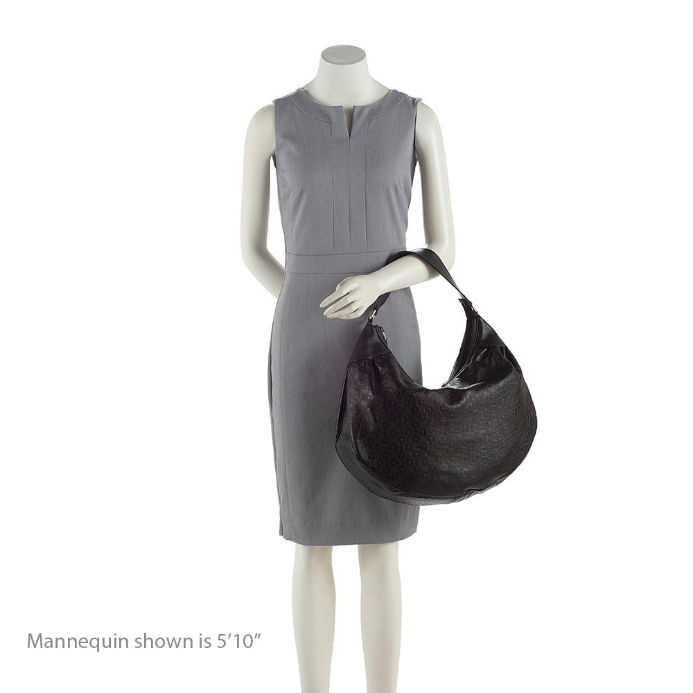 Gucci Embossed Leather Horsebit Large Hobo - FINAL SALE (SHF-19047)