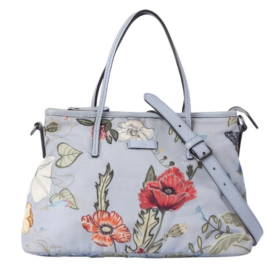 Gucci Nylon Leather Top Handle Tote