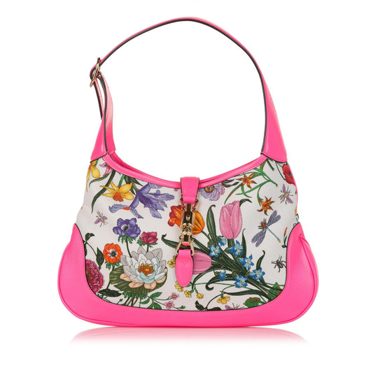 Gucci Flora New Jackie Canvas Shoulder Bag (SHG-34114)