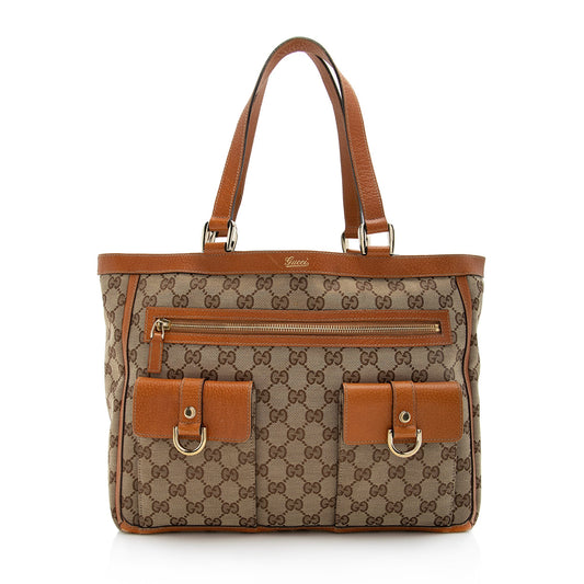 Gucci GG Canvas Abbey Pocket Tote (SHF-22728)