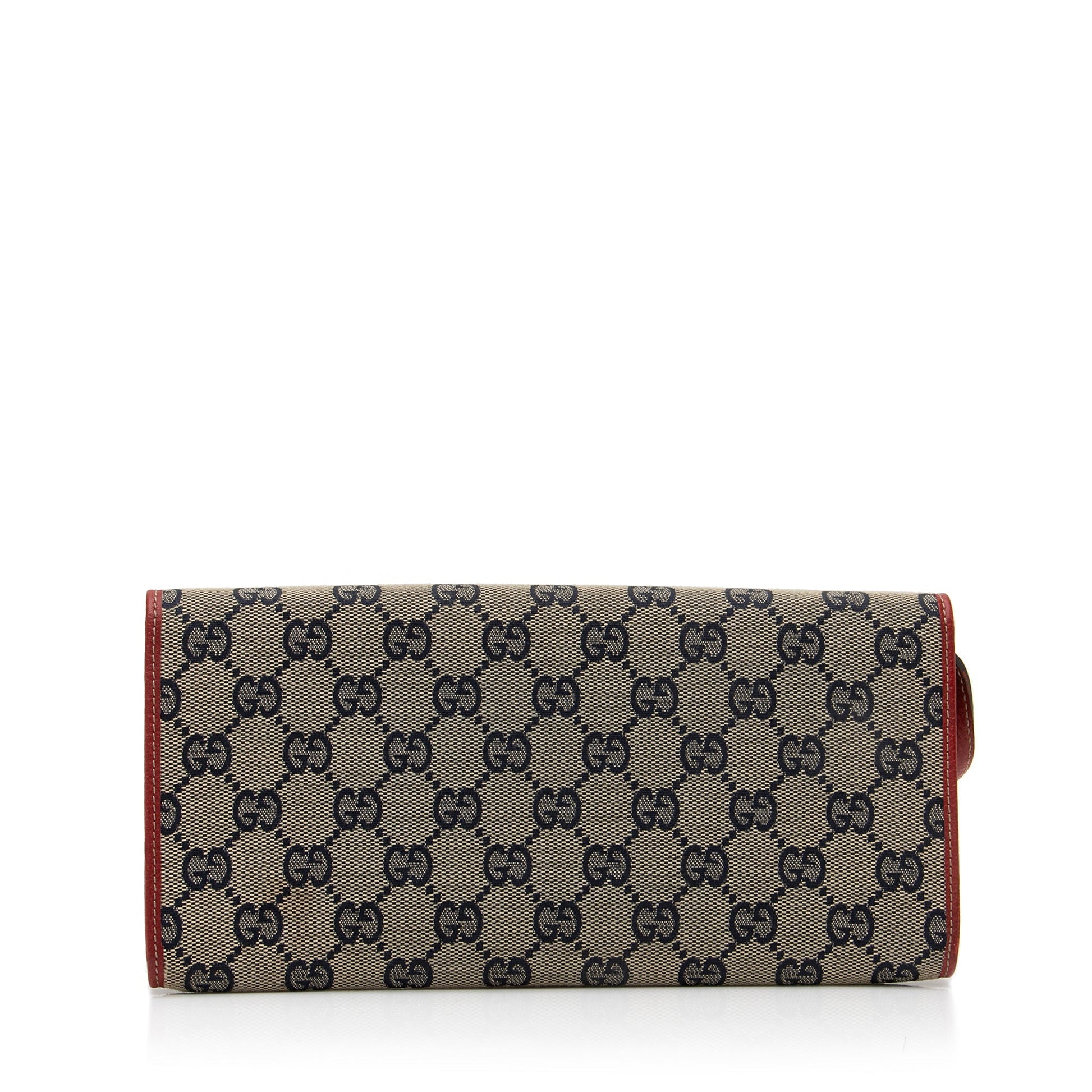 Gucci GG Canvas Bamboo Bar Clutch (SHF-23324)
