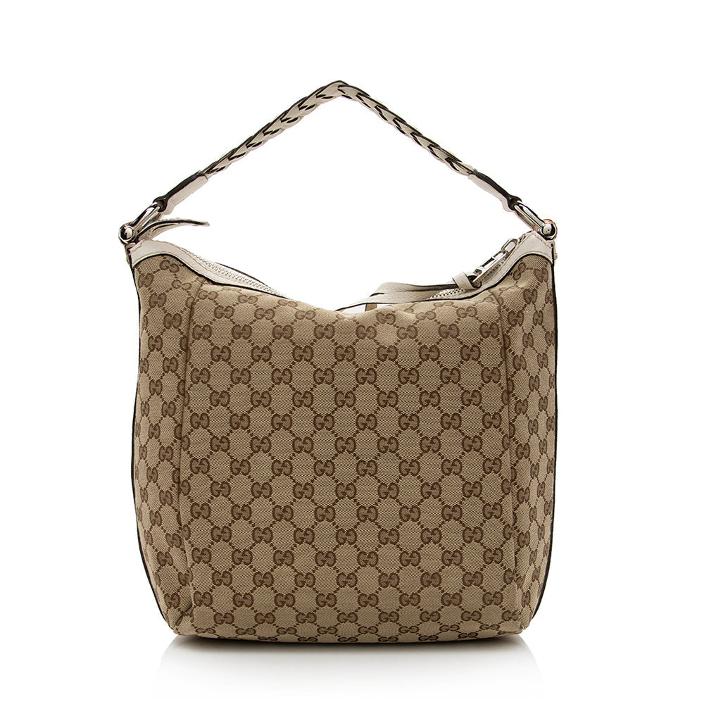 Gucci Bamboo Leather Canvas Shoulder Bag Style 8