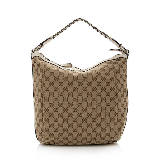 Gucci Bamboo Leather Canvas Shoulder Bag Style 8