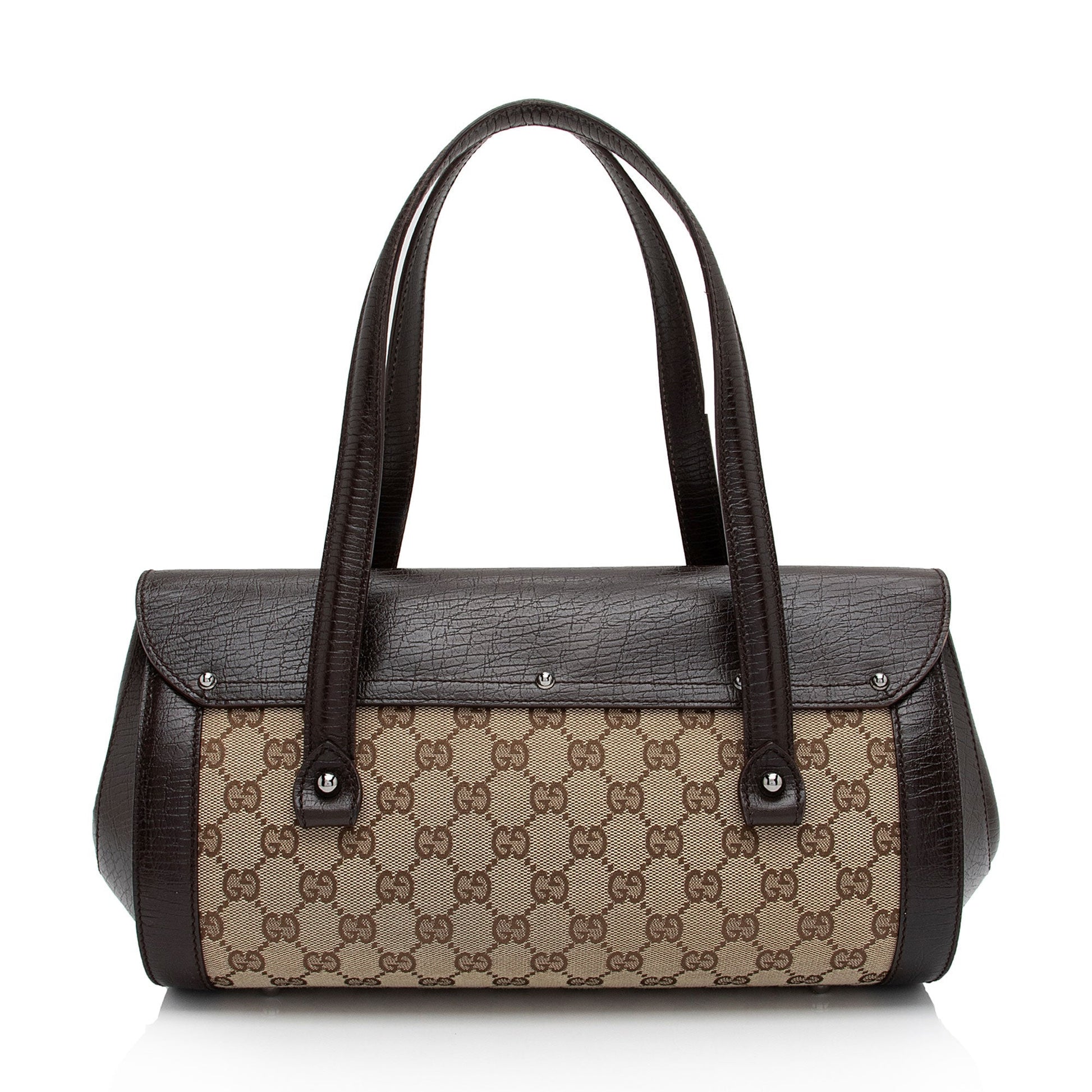 Gucci GG Canvas Bamboo Bullet Medium Satchel (SHF-6OHkiG)