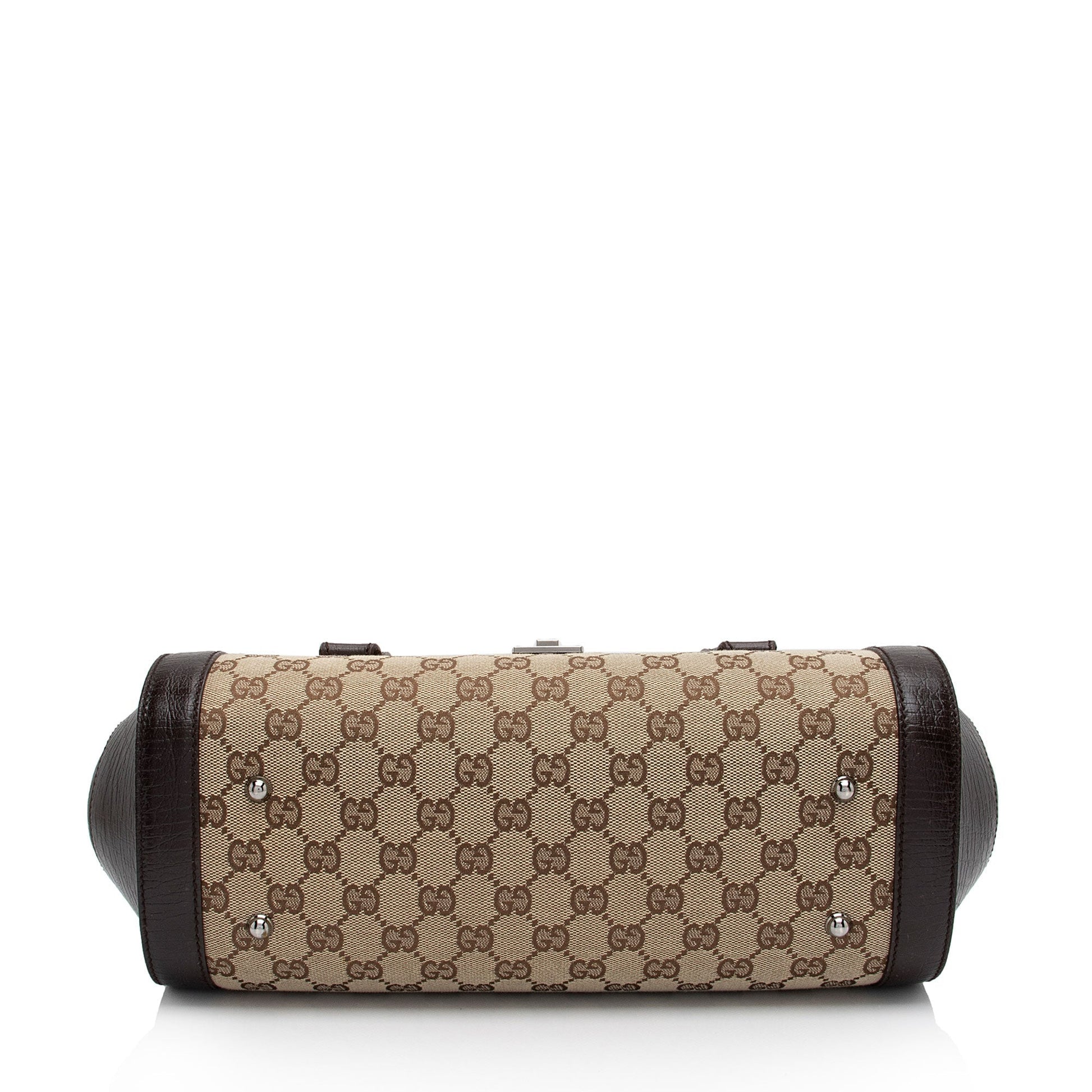 Gucci GG Canvas Bamboo Bullet Medium Satchel (SHF-6OHkiG)