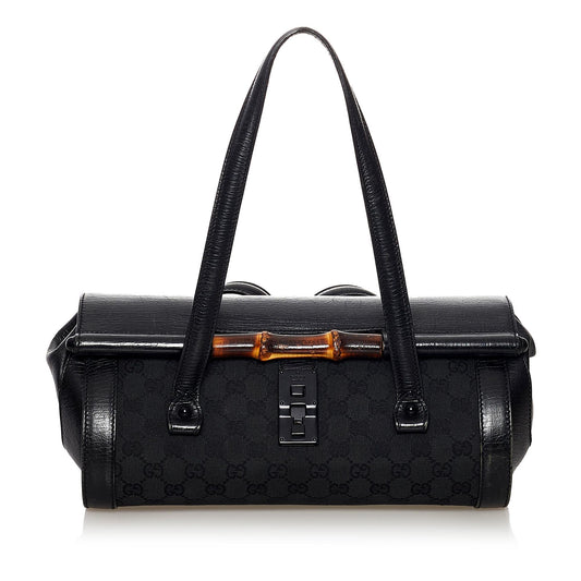 Gucci GG Canvas Bamboo Bullet Shoulder Bag (SHG-31791)