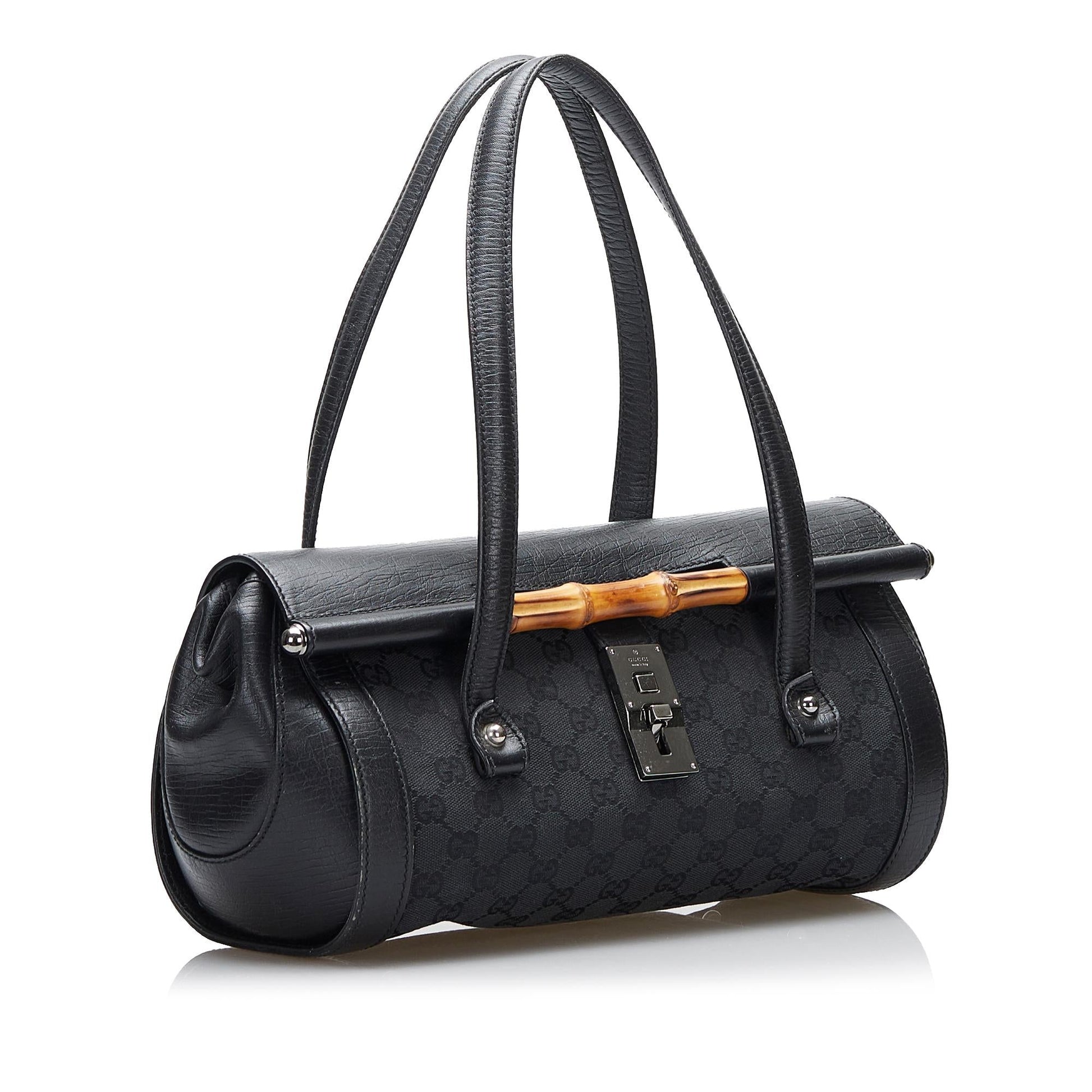 Gucci GG Canvas Bamboo Bullet Shoulder Bag (SHG-CXnDa1)