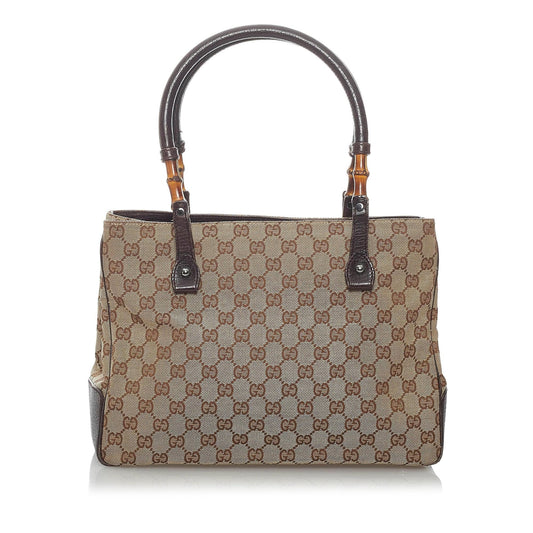 Gucci GG Canvas Bamboo Handbag (SHG-29813)