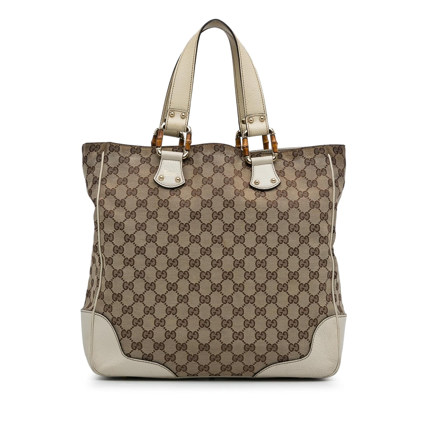 Gucci GG Canvas Bamboo Tote Bag (SHG-J7IVAF)