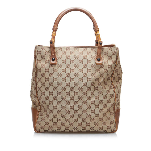 Gucci GG Canvas Bamboo Tote (SHG-lDJCHu)