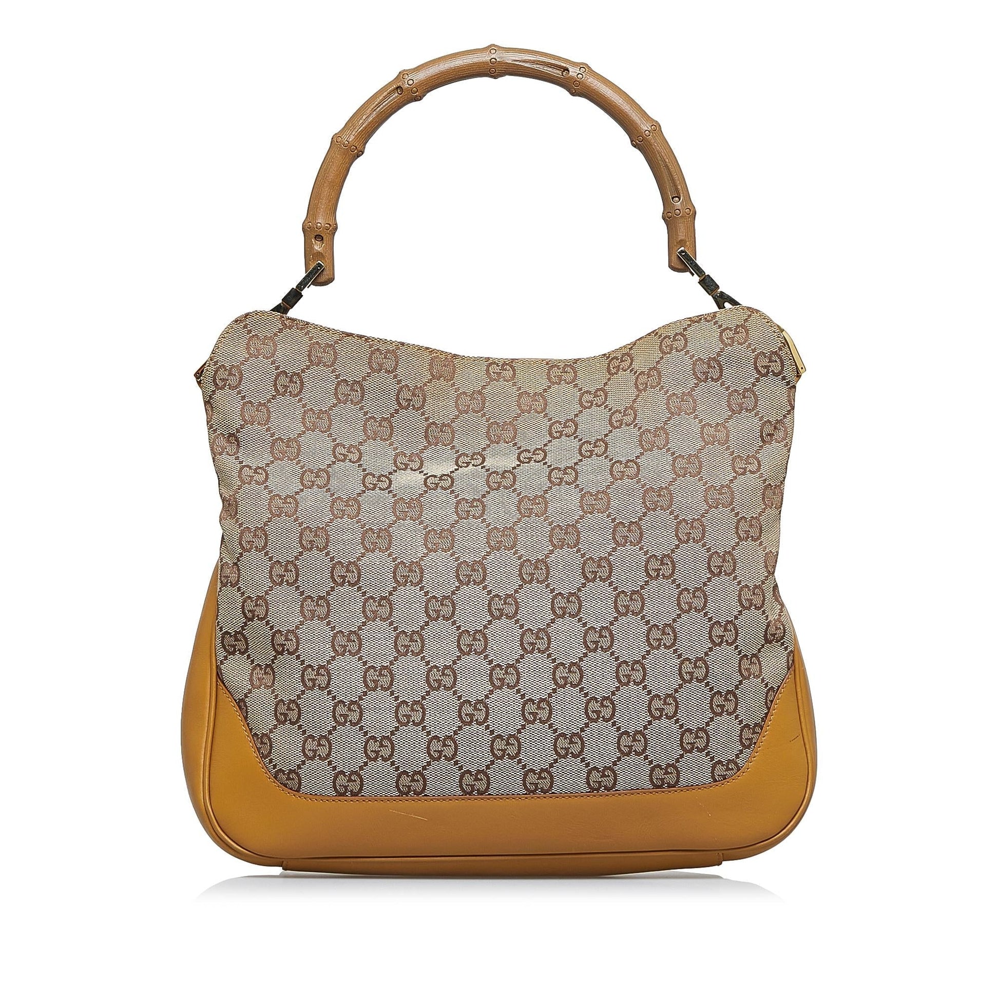Gucci GG Canvas Bamboo Web Satchel (SHG-vNpbkC)