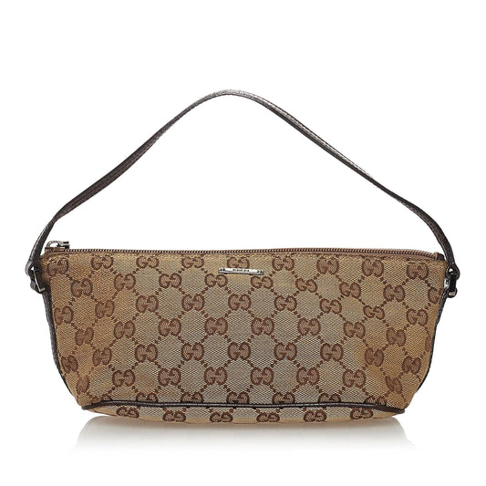 Gucci GG Canvas Boat Baguette (SHG-32204)