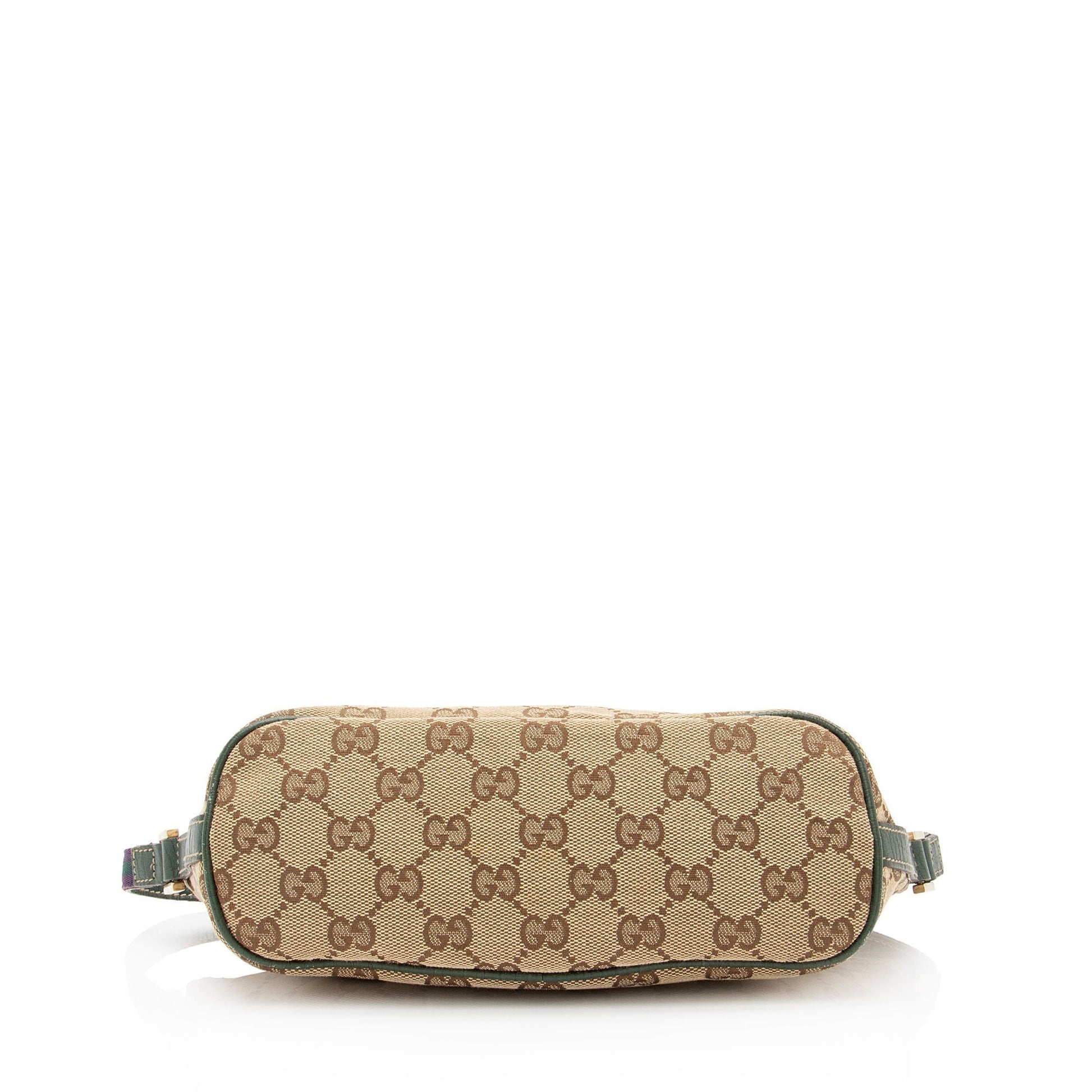 Gucci Nylon Pochette Leather Canvas Clutch